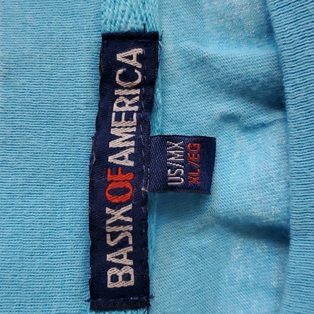 Basix of America- Light Blue " America " Spell Out  Longsleeve Shirt Women Sz.XL - Picture 4 of 5